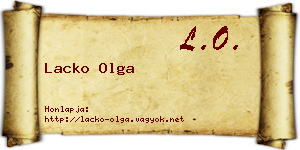 Lacko Olga névjegykártya